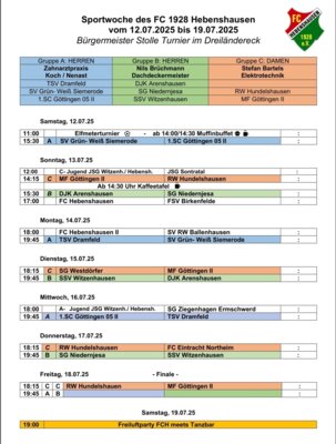 Aktueller Spielplan Stand 16.07.2025 (Bild vergrößern)