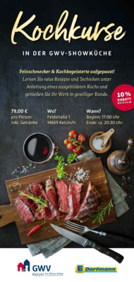 Kochkurse Flyer Vorderseite