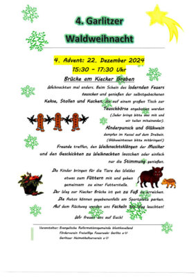 Flyer Waldweihnacht Garlitz (Bild vergrößern)