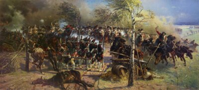 Die Schlacht bei Zorndorf 1758 von Wojciech Kossak, 1899 Öl auf Leinwand, 270 x 600 cm, Potsdam Museum. © Darlehen an die E.DIS AG, Potsdam