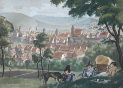 Eisfeld im Jahre 1632. Öl/Leinwand um 1952 von Hanns Glaser, Eisfeld