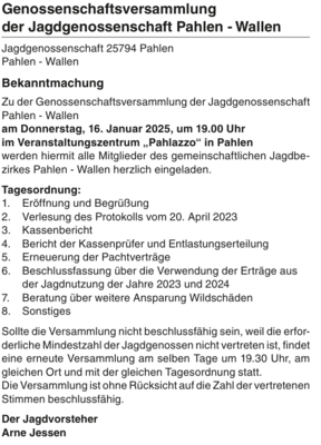 Genossenschaftsversammlung (Bild vergrößern)