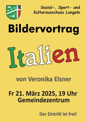 Veranstaltung: Bildervortrag von Veronika Fr 21. 03. 2025