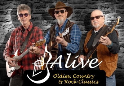 Die Band Alive wird mit bekannten Hits aus Rock, Pop, Blues, Country & Folk am Sonnabend ab 11:30 Uhr die Gäste in Stimmung bringen. (Bild vergrößern)