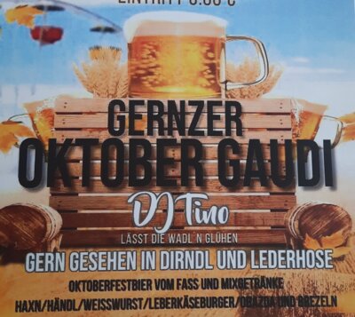 Veranstaltung: Gernzer Oktober Gaudi Sa 20.09.2025