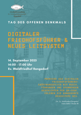 Veranstaltung: Tag des offenen Denkmals auf dem Waldfriedhof. Einweihung des digitalen Friedhofsführers So 14.​09.​2025