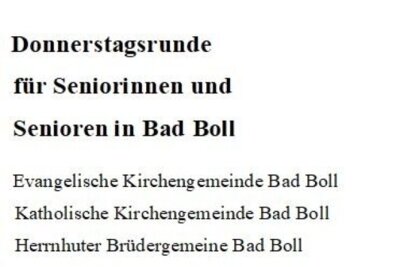 Veranstaltung: Donnerstagsrunde Do 14. 08. 2025