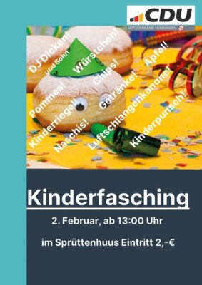 CDU Kinderfasching Plakat (Bild vergrößern)