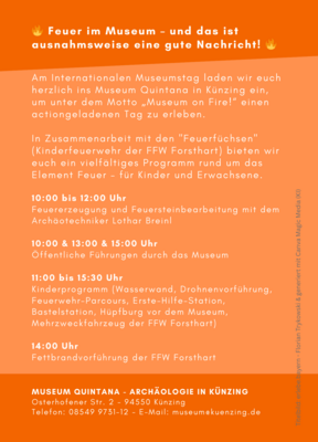 Programm für den Museumstag im Museum Quintana 2025 (Bild vergrößern)