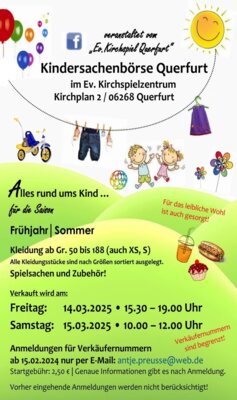 Plakat Kindersachenbörse