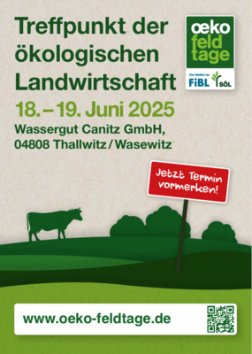 Veranstaltung: Öko-Feldtage 2025 auf dem Biolandbetrieb Wassergut Canitz 18.  -  19. Jun 2025