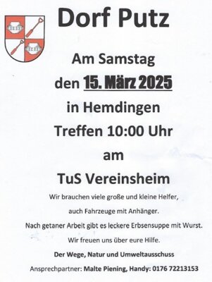 Flyer Dorfputz (Bild vergrößern)