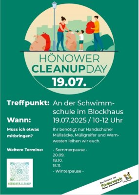 Veranstaltung: CLEANUP DAY Hönow Sa 19. 07. 2025