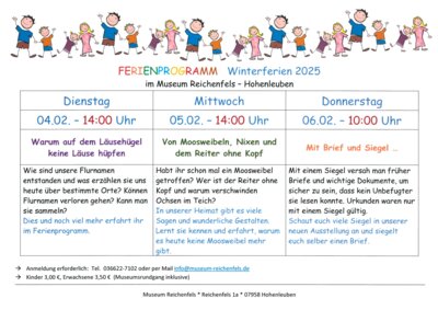 Unser Ferienprogramm in den Winterferien