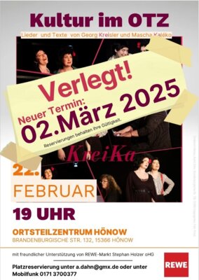 Veranstaltung wurde verlegt.