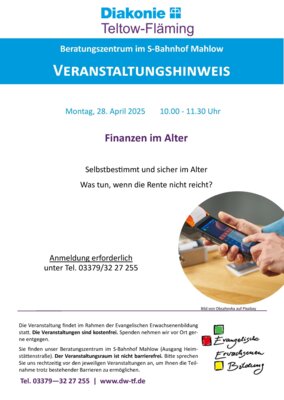 Veranstaltung: Einführung in pflegerische Themen für Angehörige Mo 28. 04. 2025