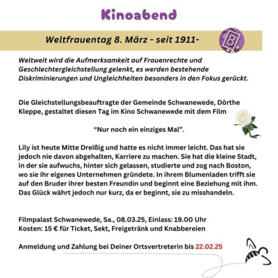 Weitfrauentag seit 1911
