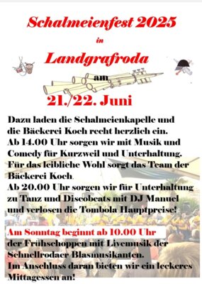 Plakat zum Schalmeienfest 2025
