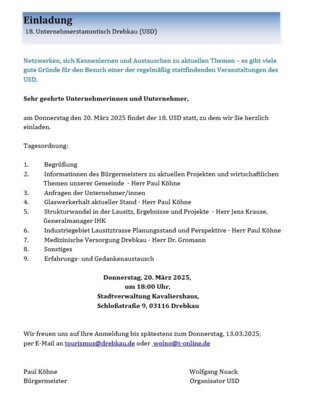 Unternehmerstammtisch Einladung
