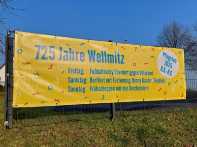Plakat zur 725 Jahrfeier Wellmitz (Bild vergrößern)