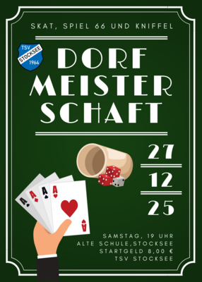 Veranstaltung: Dorfmeisterschaft in Skat, Kniffeln und Spiel 66 Sa 27. 12. 2025