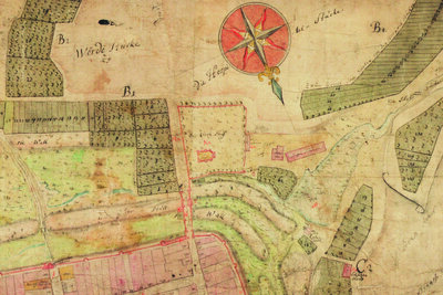 Toranlage auf dem Stadtplan von 1727 (Ausschnitt, Archiv Museum Pritzwalk)