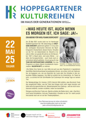 Veranstaltung: Kulturreihen Hoppegarten - Einfach lesen! Do 22. 05. 2025