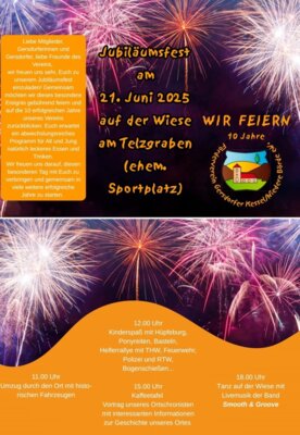 Veranstaltung: Jubiläumsfest - 10 Jahre Förderverein Gersdorfer Kessel Sa 21. 06. 2025