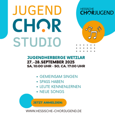 Veranstaltung: Jugendchorstudio 2025 27.  -  28. Sep 2025