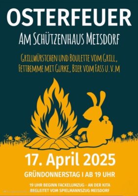 Osterfeuer am Gründonnerstag in Meisdorf - ©OR Meisdorf