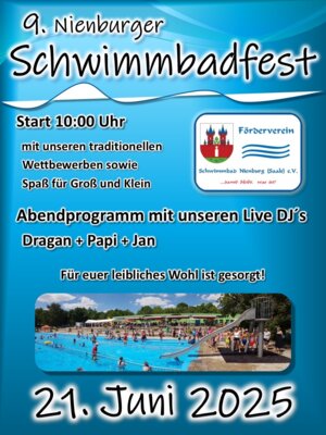 Plakat zum 9. Nienburger Schwimmbadfest