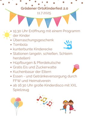 Veranstaltung: Grödener OrtsKinderfest 2.0 Fr 11. 07. 2025