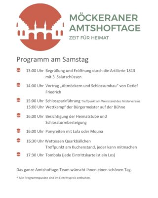 Programm am Samstag