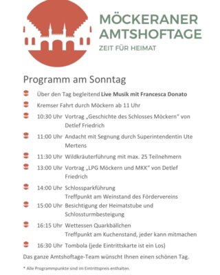 Programm am Sonntag