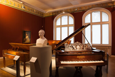 Blick in die Dauerausstellung Braunschweiger Klavierbau © Städtisches Museum Braunschweig, Foto: Dirk Scherer
