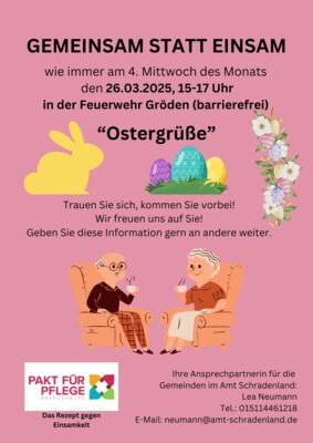 Veranstaltung: Seniorennachmittag - GEMEINSAM STATT EINSAM