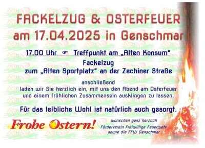 Flyer zum Genschmarer Osterfeuer