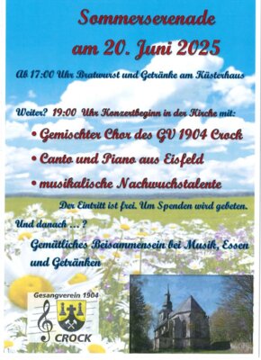 Programm zum Sommerkonzert am 20. Juni 2025
