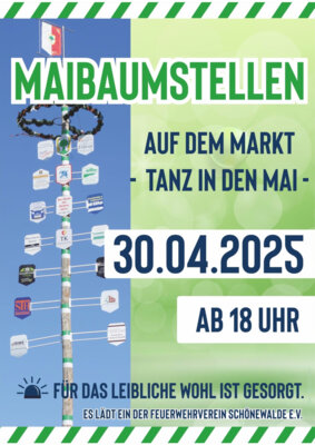 Maibaum aufstellen in Schönewalde