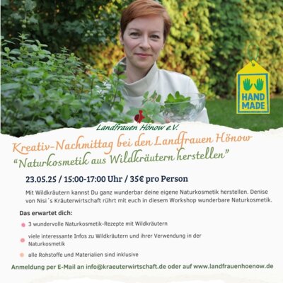 Veranstaltung: Naturkosmetik aus Wildkräutern herstellen Fr 23. 05. 2025