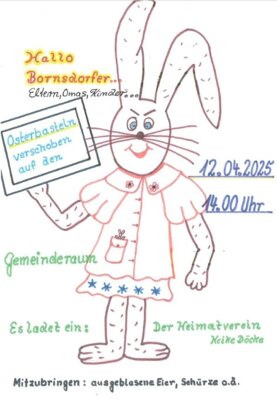 Veranstaltung: Osterbasteln in Bornsdorf Sa 12. 04. 2025