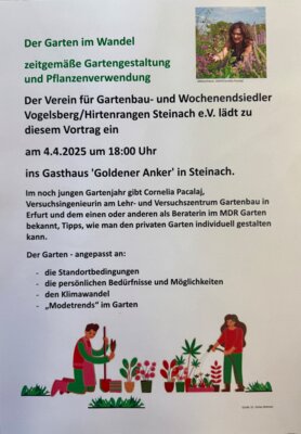 Veranstaltung: Vortrag: "Der Garten im Wandel - zeitgemäße Gartengestaltung und Pflanzenverwendung" Fr 04. 04. 2025