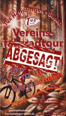 Veranstaltung: ABGESAGT! TuS Hemdingen-Bilsen Vereinsfahrradtour Sa 19.​07.​2025