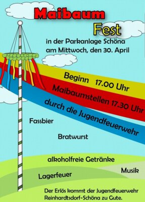 Veranstaltung: 30. April - Maibaumfest in der Parkanlage Schöna Mi 30. 04. 2025