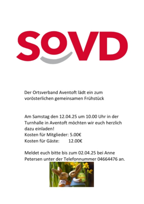 Veranstaltung: Gemeinsames Vorösterliches Frühstück mit dem Sozialverband Sa 12. 04. 2025