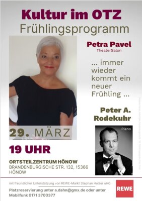 Veranstaltung: Kultur im OTZ - Frühlingsprogramm Sa 29. 03. 2025