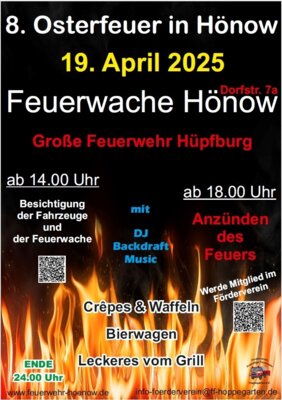 Veranstaltung: 8. Osterfeuer in Hönow Sa 19. 04. 2025