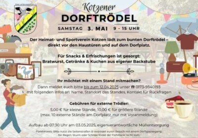 Flyer Dorftrödelmarkt Kotzen (Bild vergrößern)