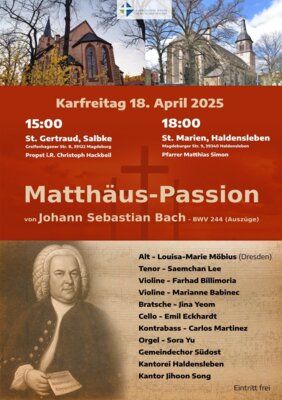 Matthäus-Passion von J. S. Bach, 18.4.2025