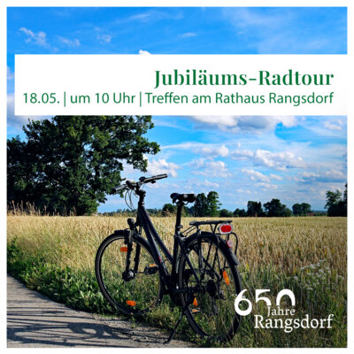 Veranstaltung: Auftakt-Radtour zum Jubiläum So 18. 05. 2025